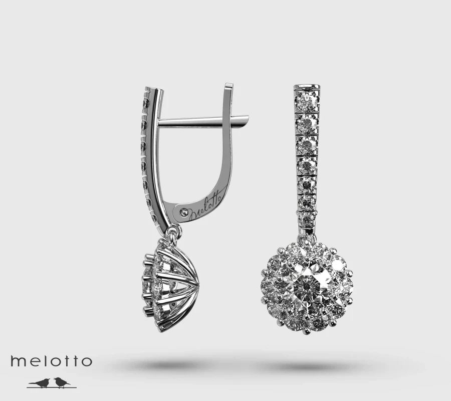 Серьги-подвески с бриллиантами «Ночная луна»