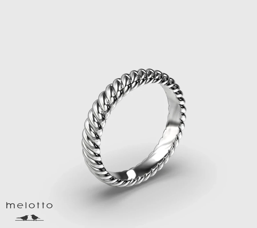 Мужское обручальное кольцо Витой кабель