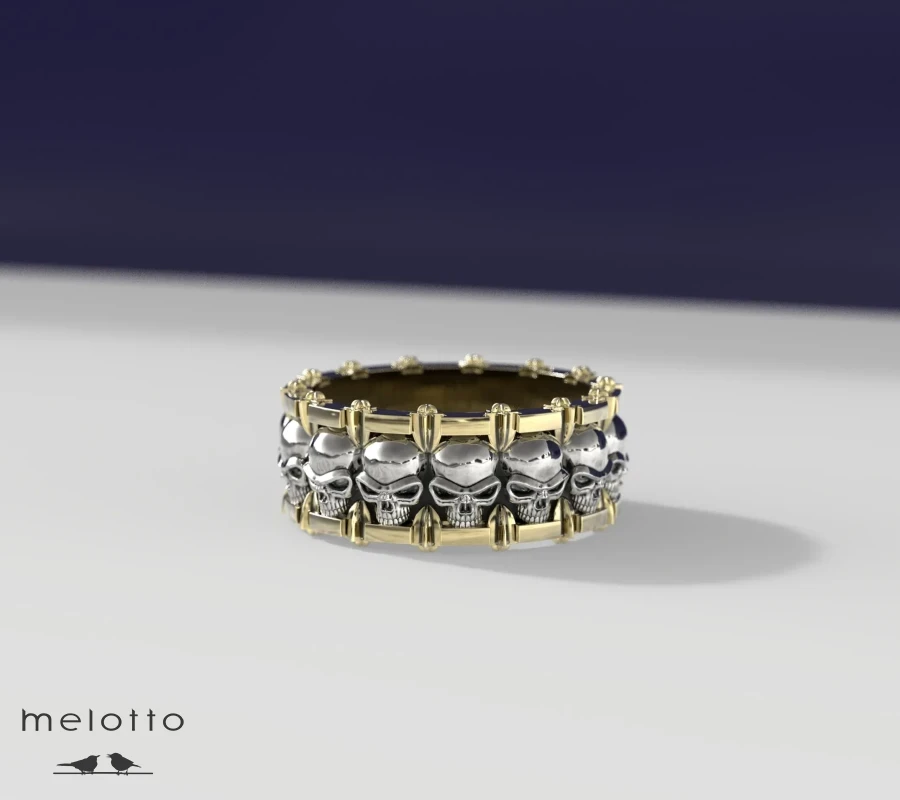 Кольцо с черепами