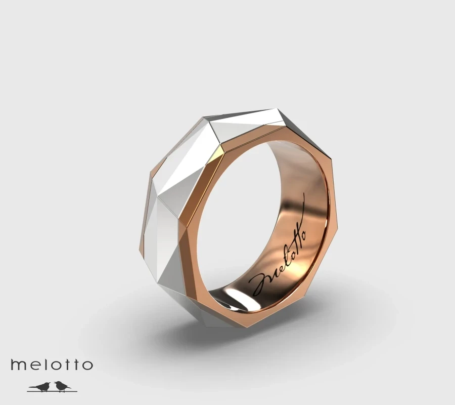 Мужское обручальное кольцо Грани