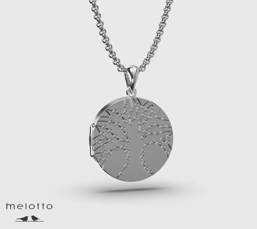 Кулон с для семейного фото с бриллиантами