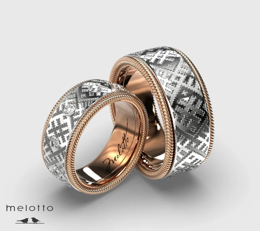 Славянские обручальные кольца с русским орнаментом