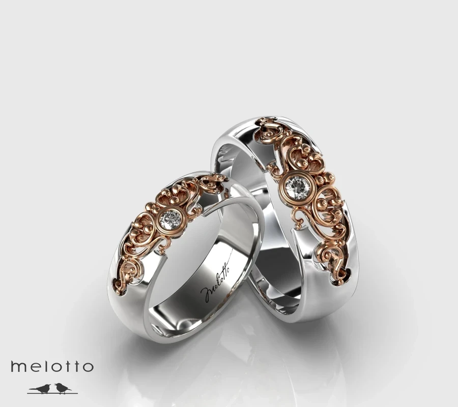 Кольца на обручение с узорами