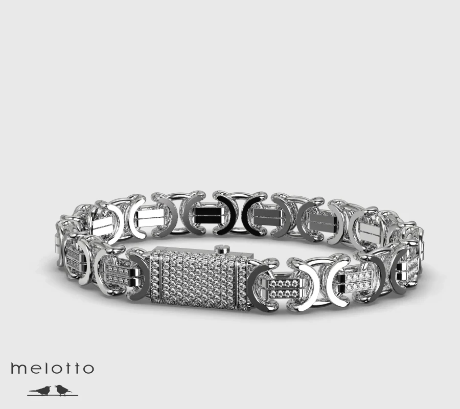 Мужской эксклюзивный браслет Волчий хвост с бриллиантами