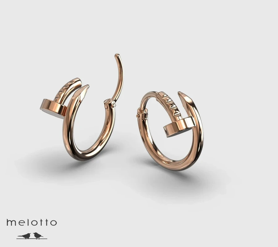 Серьги Гвоздь из золота