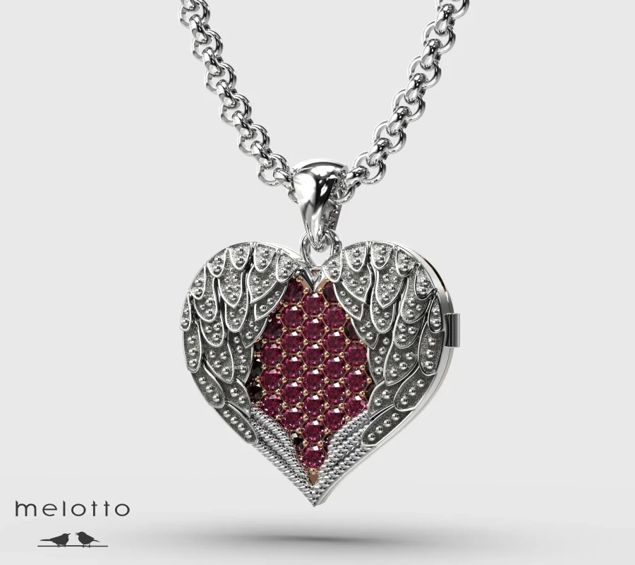 Открывающийся медальон кулон Сердце Ангела