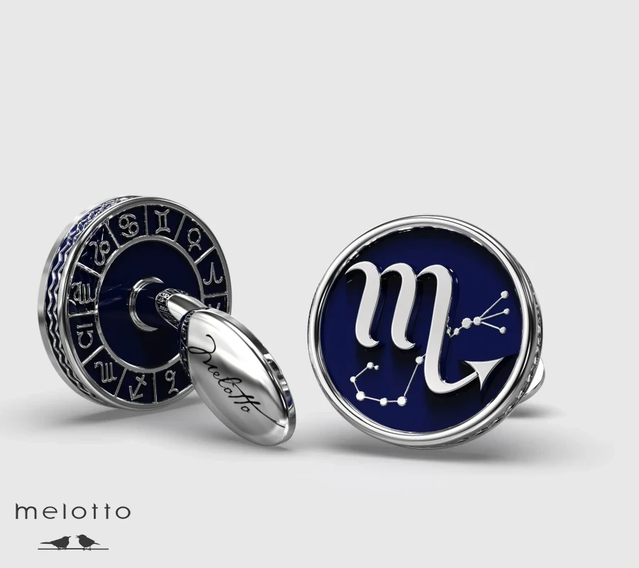 Эксклюзивные запонки Скорпион из белого золота