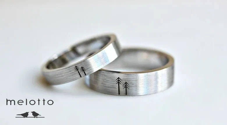 Обручальные кольца для пары Елки