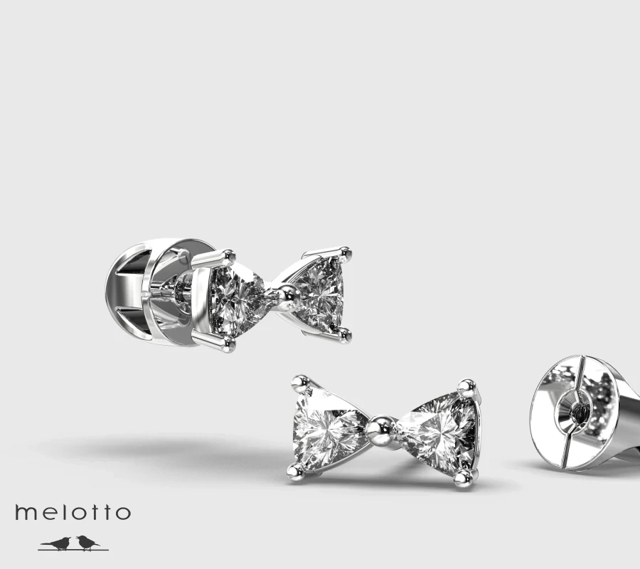 Серьги из золота Бантик с бриллиантами