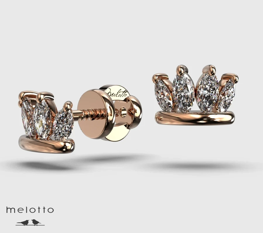 Серьги Диадема с бриллиантами огранки Маркиз