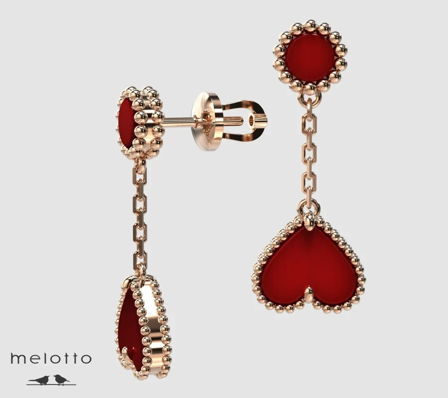 Серьги Heart Mimi с Сердоликом