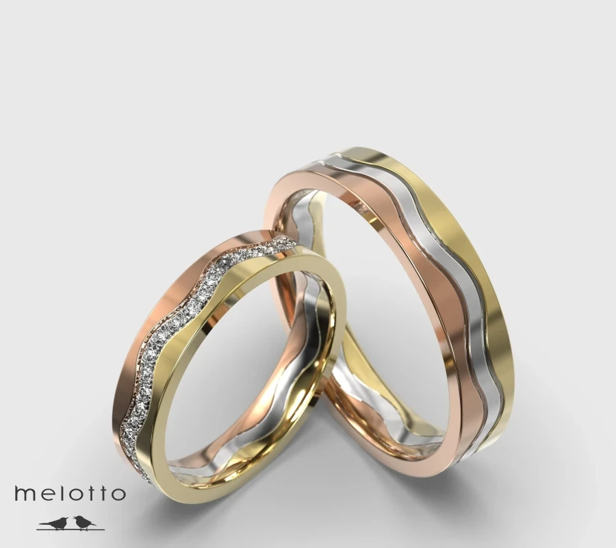 Обручальная пара Trinity wave