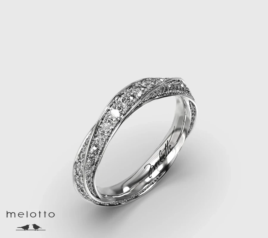 Женское обручальное кольцо «Спираль»