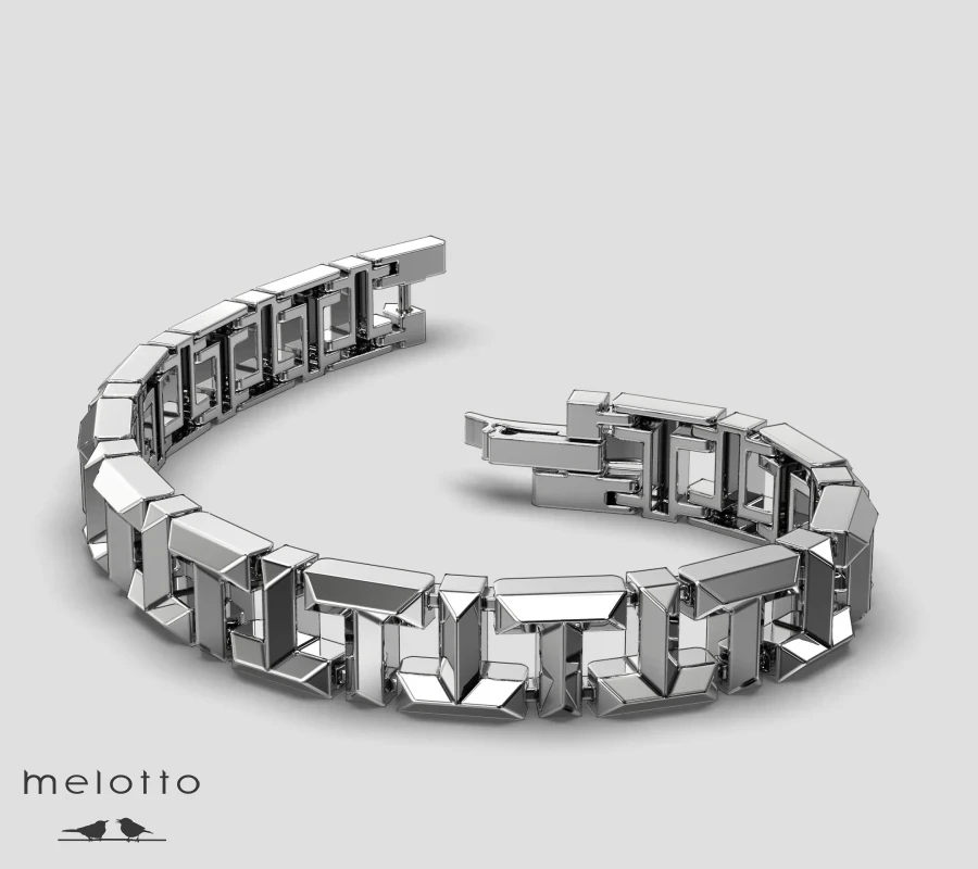 Браслет с буквой Т из белого золота