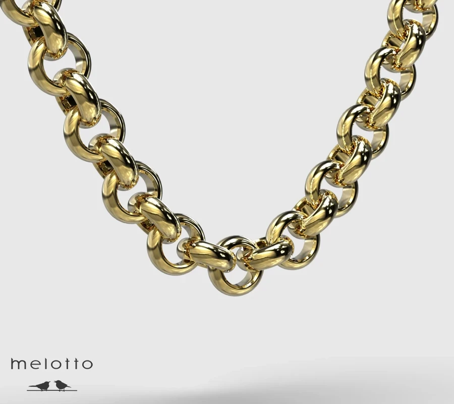 Массивная золотая цепь Шопард