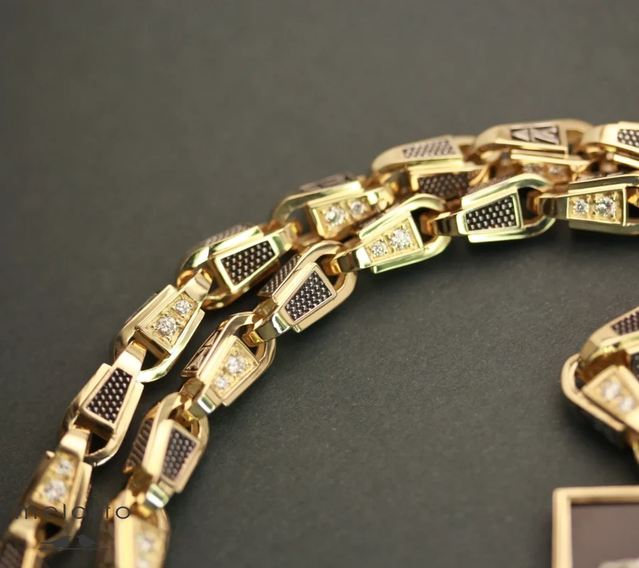 Цепь "Именная" из золота с бриллиантами