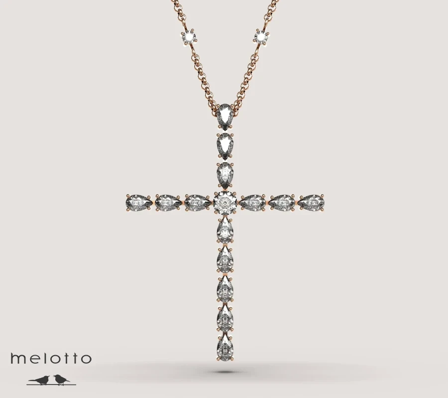 Кулон крест с бриллиантами Графф