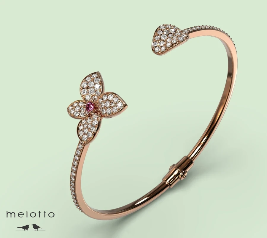 Браслет Small Flower  с бриллиантами.