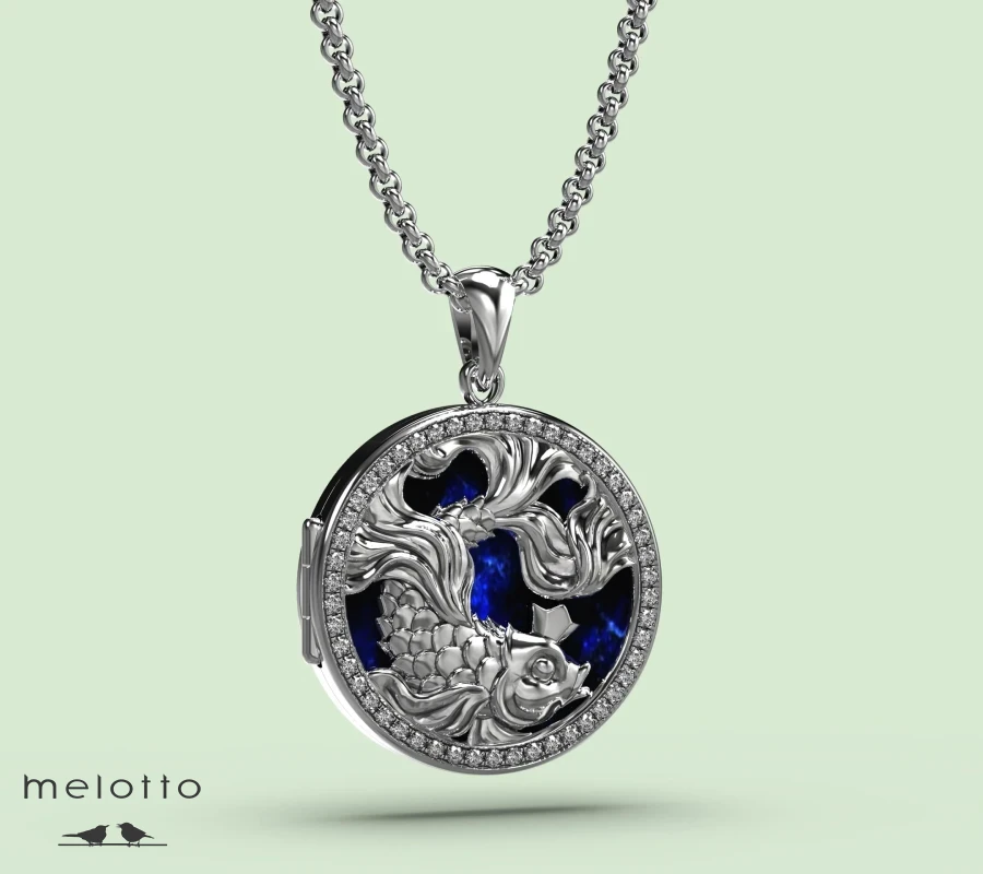 Кулон Золотая рыбка из золота для фото