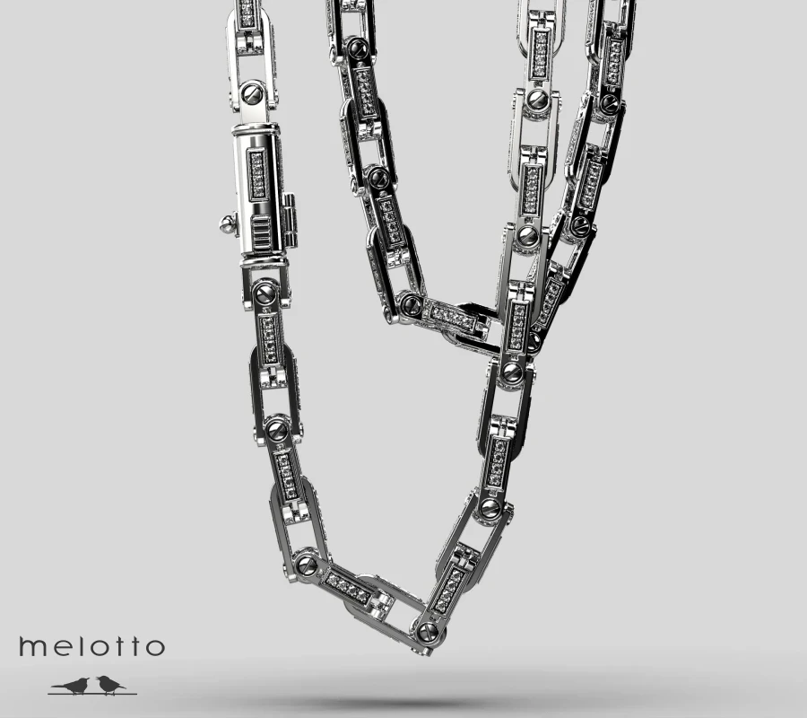 Мужская цепь "Люкс" с бриллиантами