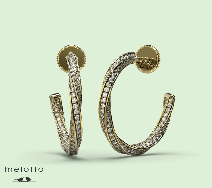 Серьги конго с бриллиантами