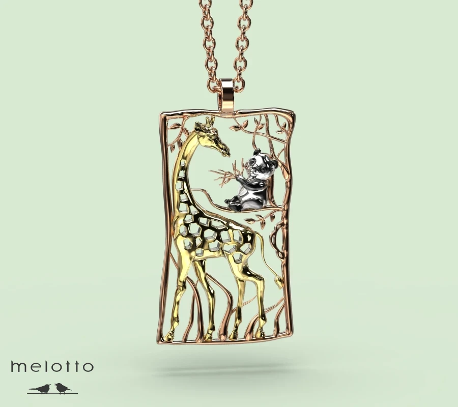 Подвеска Жираф и панда