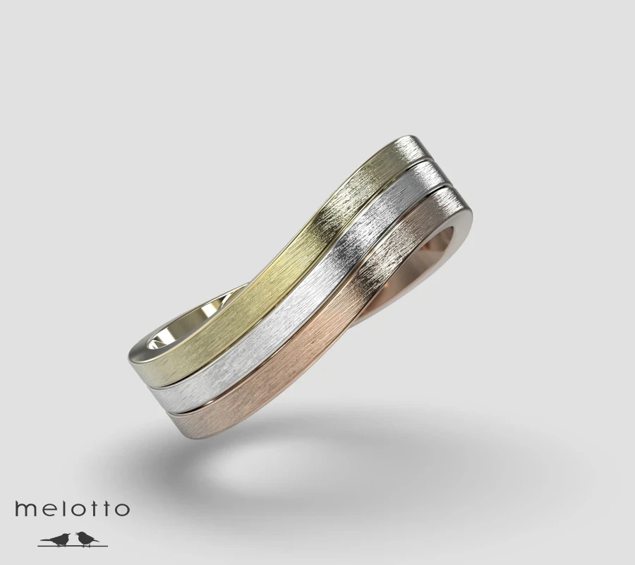 Обручальное кольцо Волна Тринити