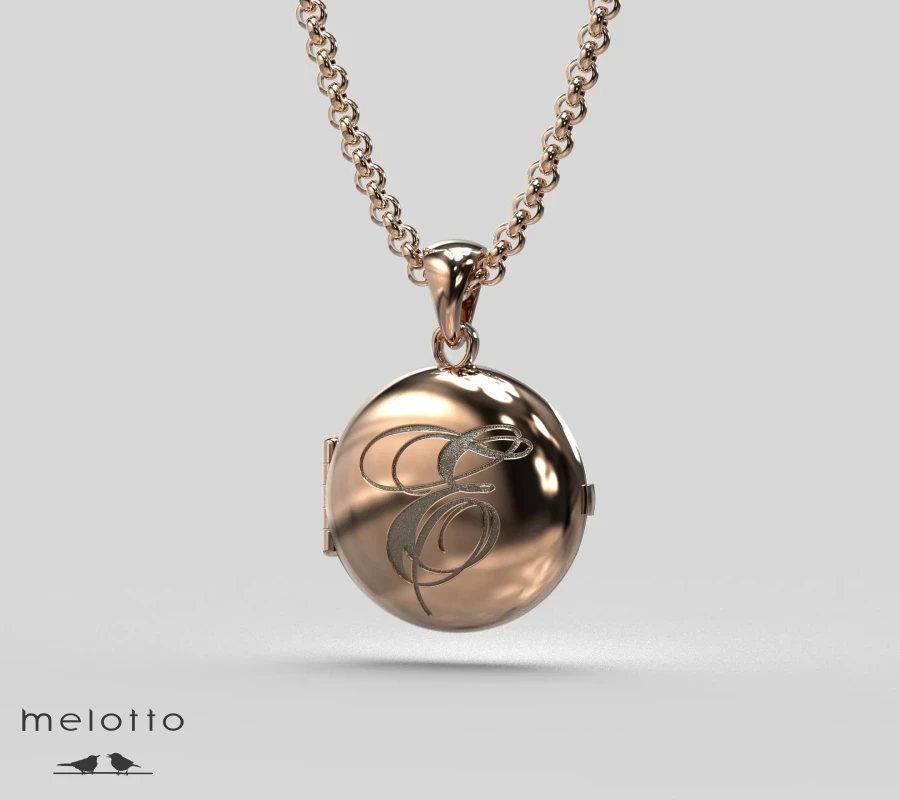 Кулон из розового золота для четырех фотографий