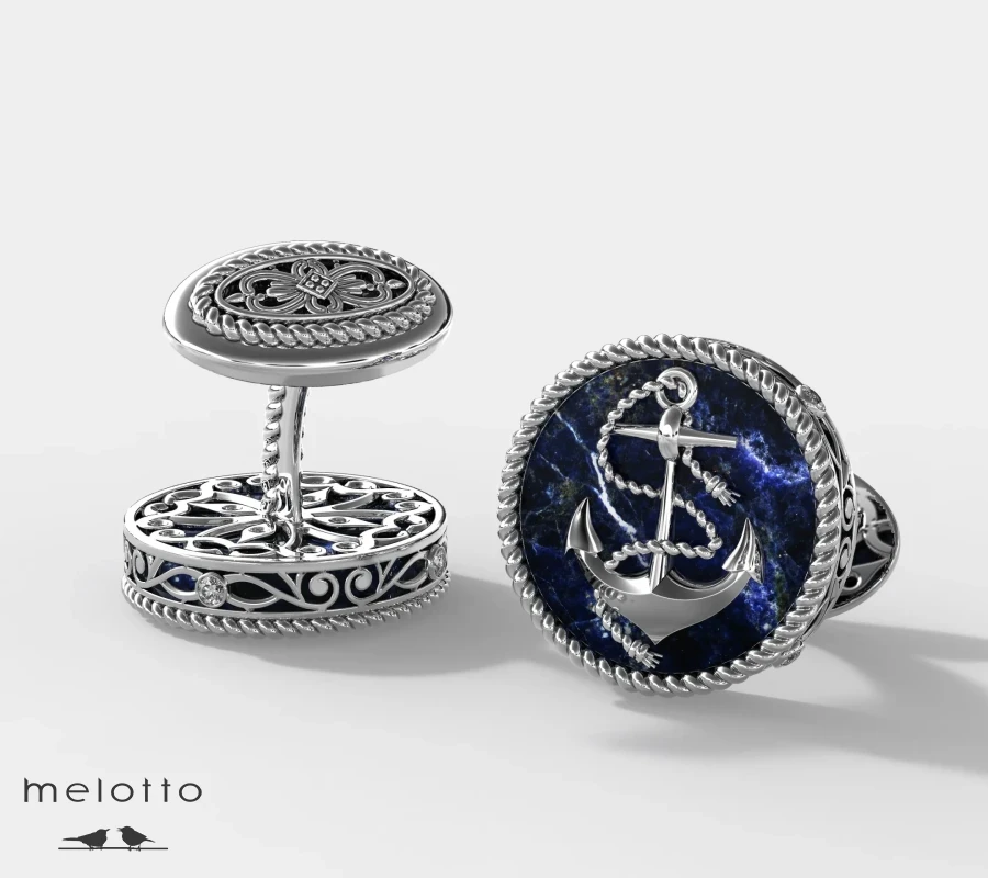 Запонки из золота Море