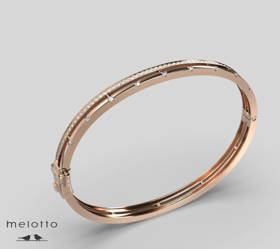 Браслет с муассанитами из красного золота