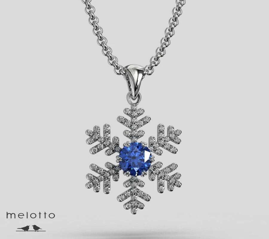 Снежинка с бриллиантами и топазом