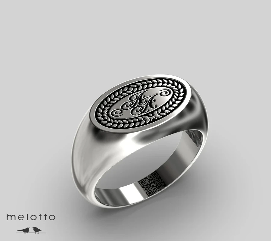 Кольцо мужское с инициалами А&А