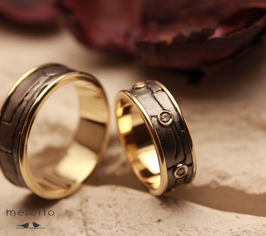 Обручальные кольца с коричневыми бриллиантами