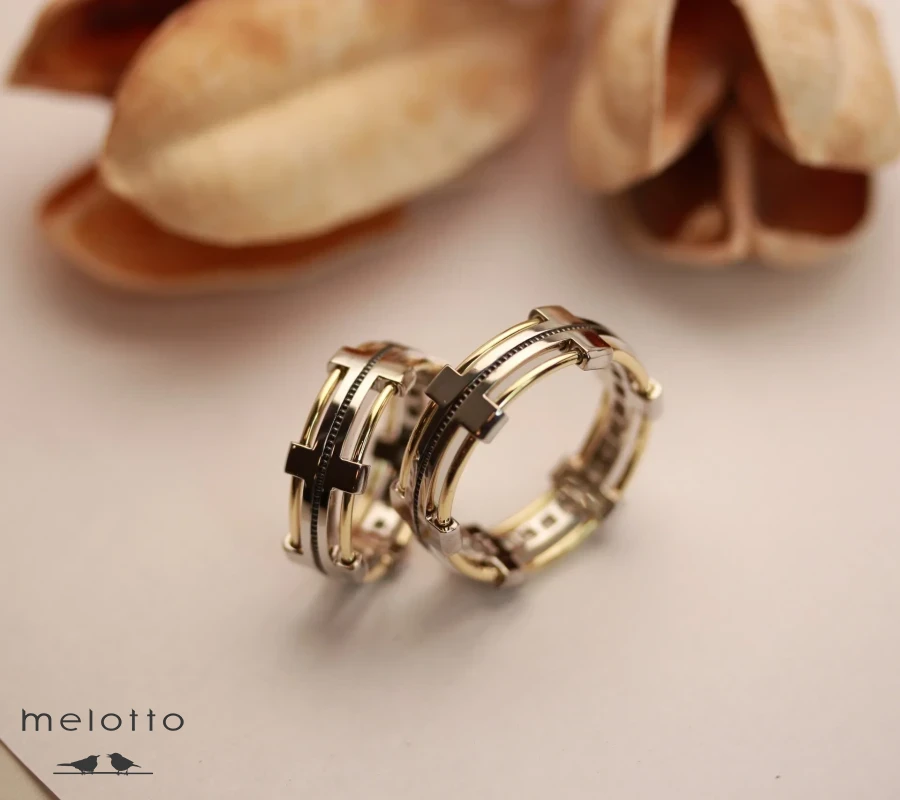 Обручальные кольца «Два цвета»