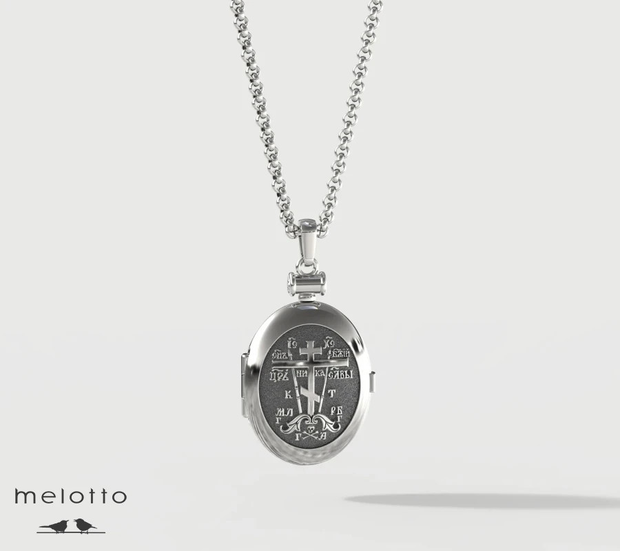 Медальон под два фото с изображением креста