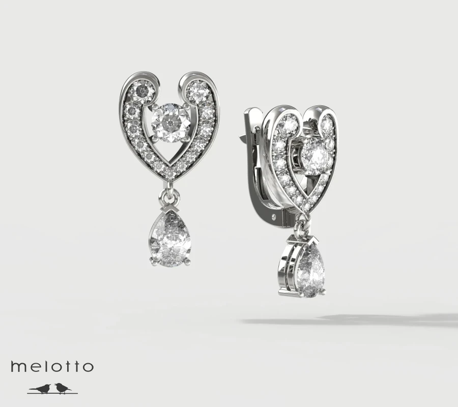 Серьги «Бриллиантовое сердце»