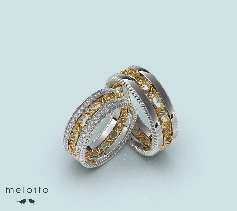 Комбинированные обручальные кольца