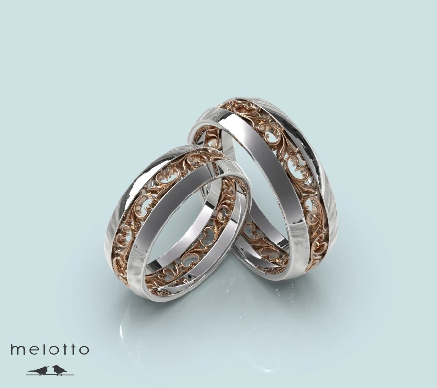 Обручальные кольца с рельефным узором