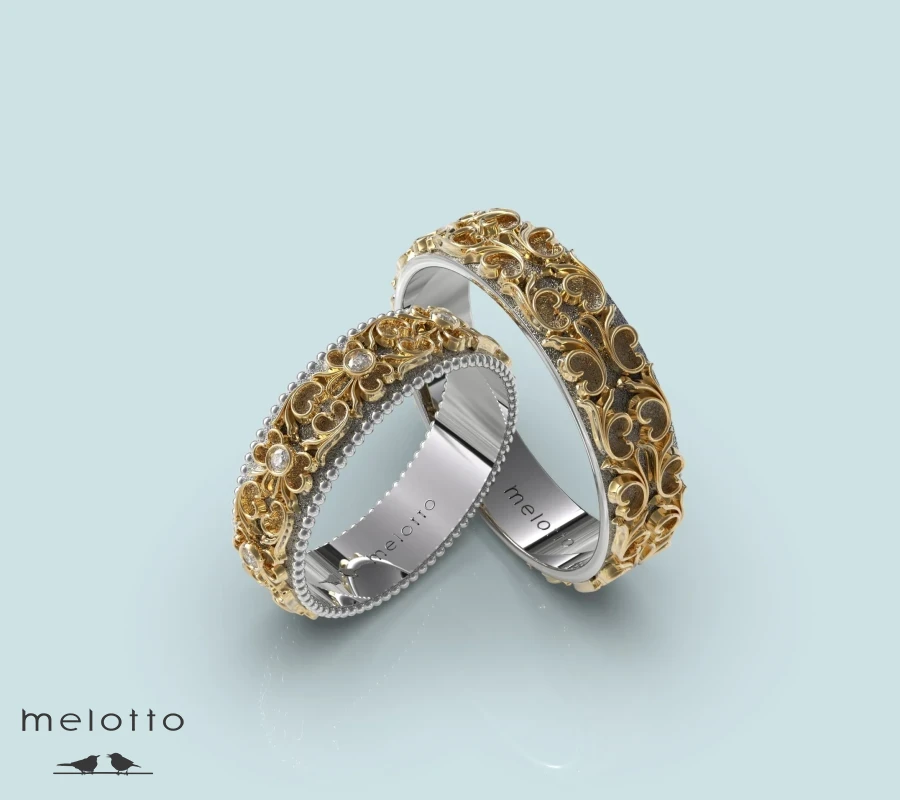 Парные винтажные обручальные кольца