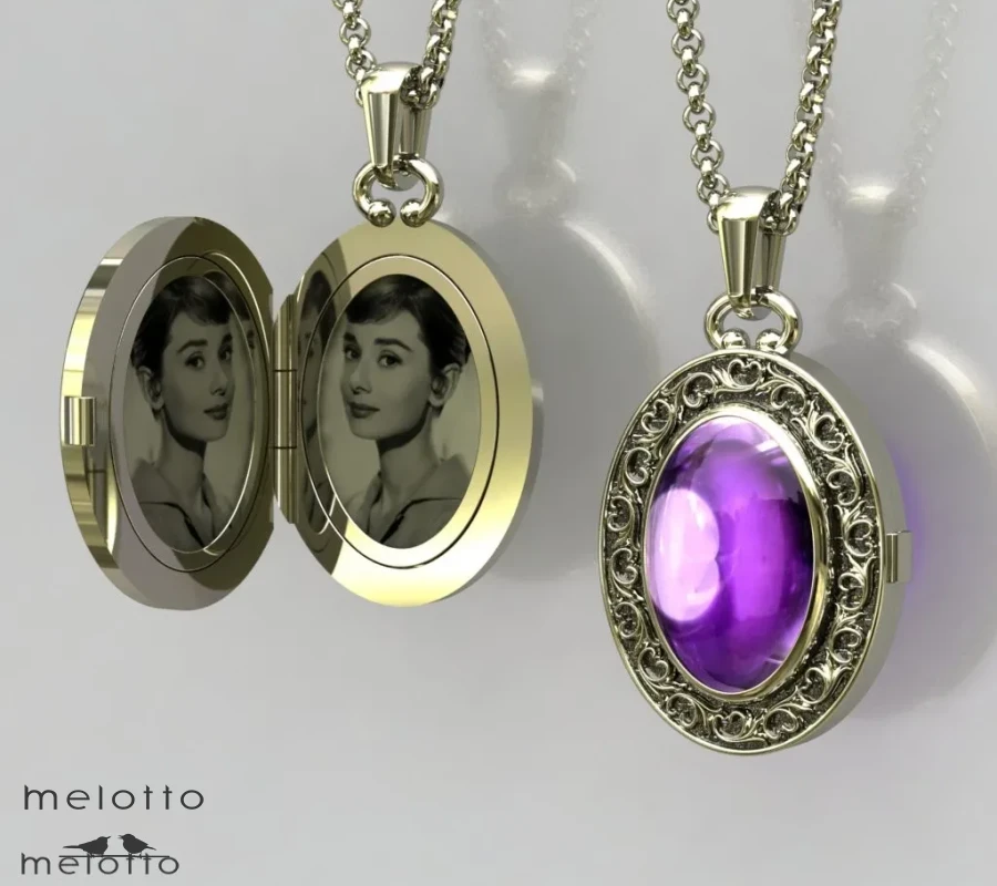 Медальон с аметистом