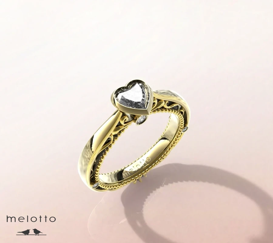 Кольцо с бриллиантом «Heureux le coeur»