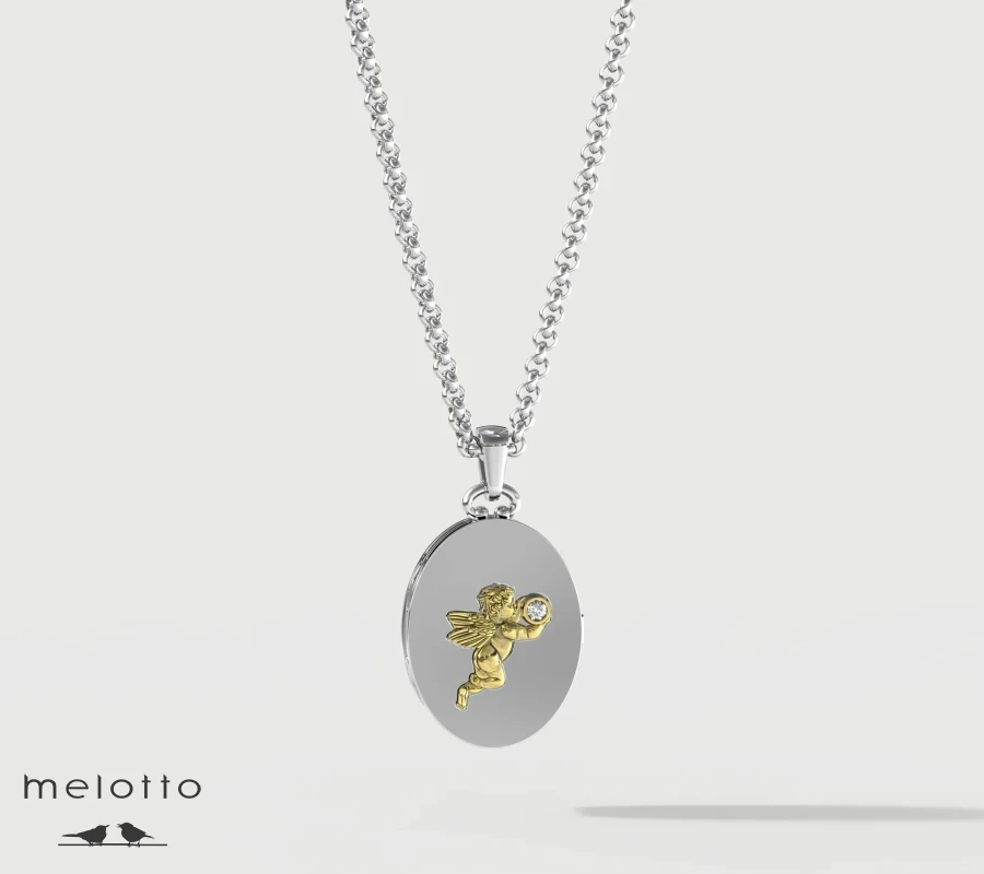 Открывающийся медальон с ангелом под 2 фото