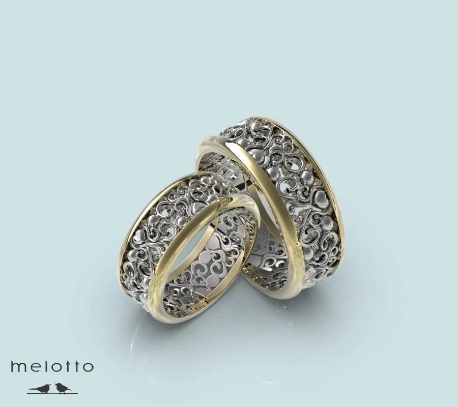 Парные обручальные кольца с узорами