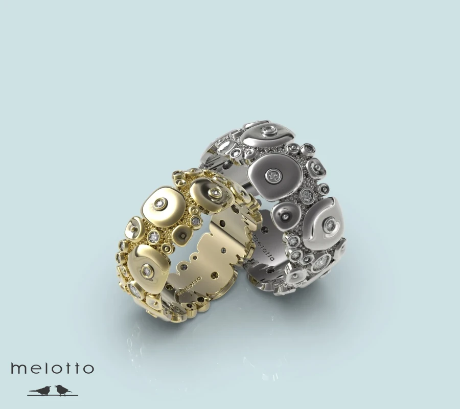 Необычные обручальные кольца Melotto