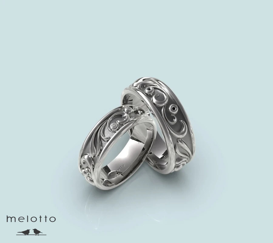 Обручальные кольца с узорами «Сиена»