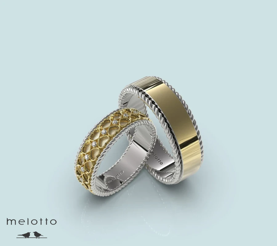 Современные обручальные кольца Melotto