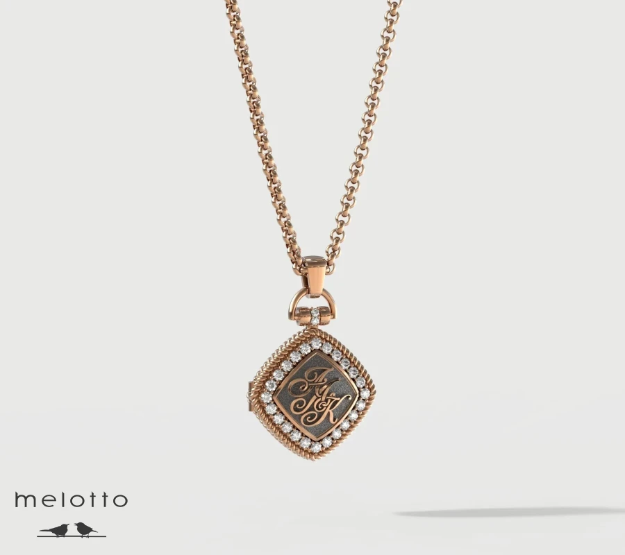 Открывающийся кулон из красного золота