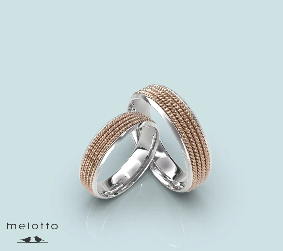 Стильные обручальные кольца с проволокой