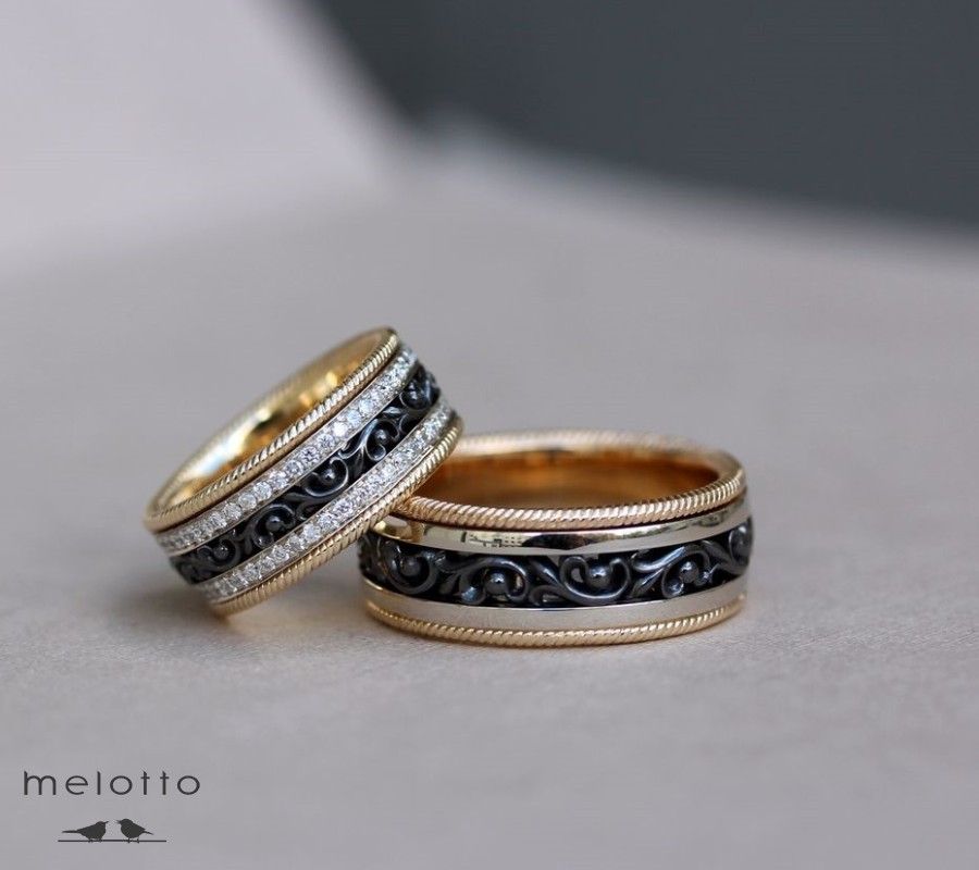 Обручальные кольца из разного золота