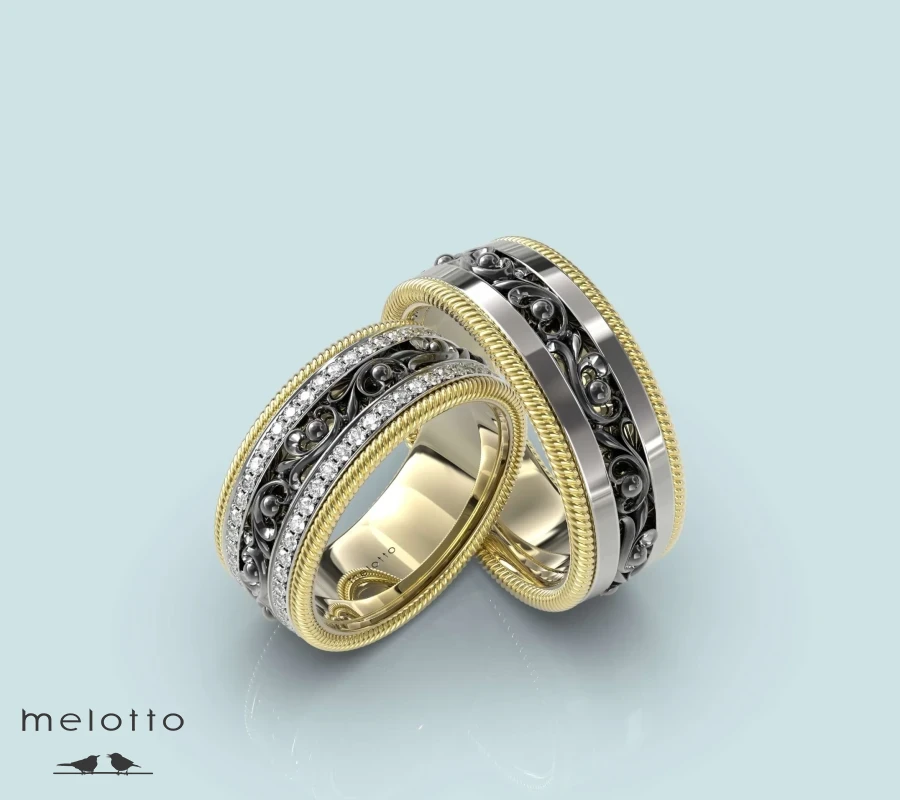 Обручальные кольца из разного золота